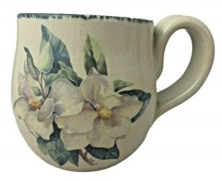 Home & Garden Party - Magnolia - Coffee Mug W/ Handle - 3.  75 " - Stoneware - 2001