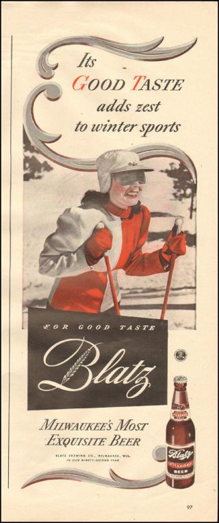1943 Vintage Ad For Blatz Beer`art Bottle Milwaukee (021317)