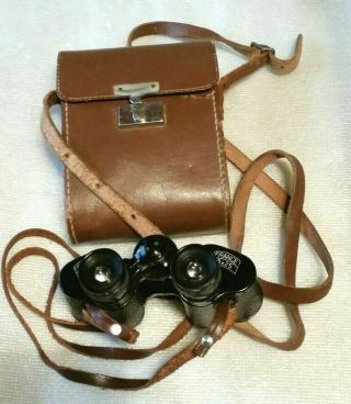 Vintage Mohrson Light France 8 X 25 Binoculars In Leather Case