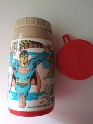 Vintage Superman Thermos Only - No Lunchbox Aladdin 1978 With Red Cup Dc Comics