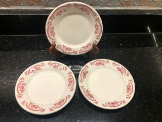 Set Of 3 Homer Laughlin Best China American Rose Bread Plates Restaurant Ware