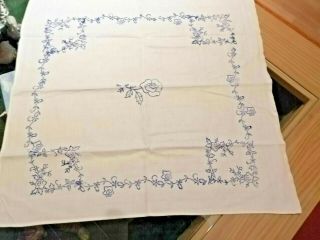 Blaudruck Deckchen Serviette Rose 50 X 50 Cm Vintage