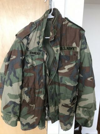 Vintage Us Army Military M65 Cold Weather Camo Field Jacket Adult Small Short