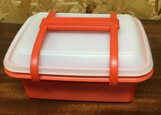 Tupperware Pack N Carry Lunch Box Red Vintage