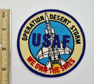 Operation Desert Storm Us Air Force Usaf We Own The Skies Patch Gulf War Vintage