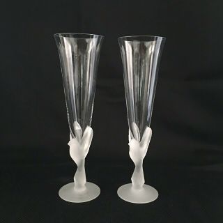 Sasaki Wings Clear Champagne Flutes - Pair