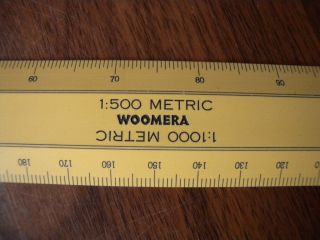 Vintage Metric Plastic Technical Scale Ruler Woomera S9412w 1:500 - 1:1000