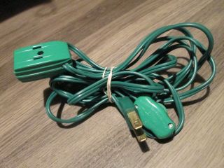 Vintage Green Leviton Extension Cord 120  Long On Off Switch 2 Prong