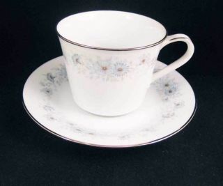 Noritake Tea Cup & Saucer Set Inverness 6716 Japan Blue Flowers Circa 1960 