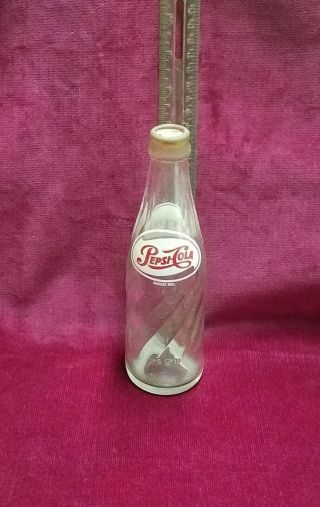 Vintage Made In Mexico Pepsi - Cola 8 Oz.  Spiral Swirl Bottle