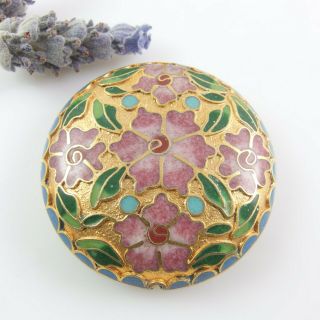 Vintage Large Cloisonne Bead For Pendant Or Earrings - Price One Bead - 42 Mm