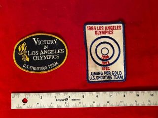 Vintage 1984 La Olympics Us Shooting Team Patches Aiming For Gold Victory In La