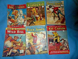 Vintage Comic 6 X Cowboy Picture Library C1960 Printed