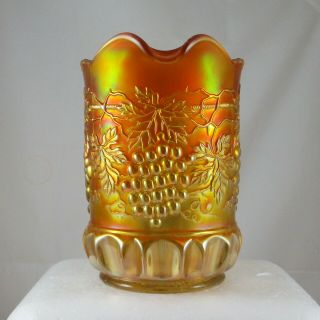 Northwood Grape & Cable Thumbprint Marigold Carnival Glass Table Water Pitcher