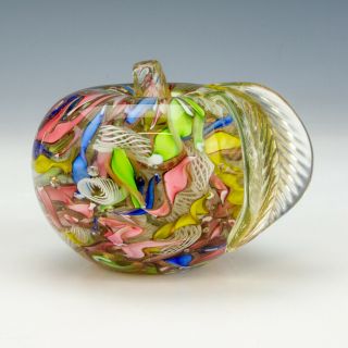 Vintage A.  V.  E.  M Murano Glass - Tutti Fruitti Apple Formed Paperweight