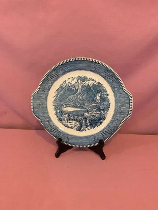 Currier And Ives Tab Handle Cake Plate Platter Rocky Mountain Royal China C