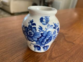 Charlotte Royal Crownford Ironstone England Sm Vase/toothpick Holder Blue Flower