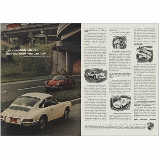1967 Porsche: Incredibly Safe Can You Know You Can Trust Vintage Print Ad