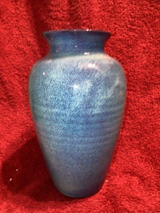 Vintage Mid Century Ka Chania Blue Greek Crete Studio Pottery Vase Greece