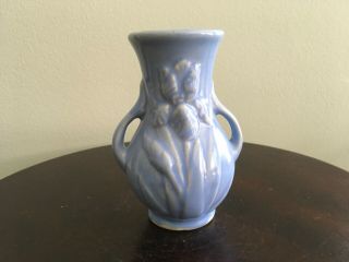 Vintage Shawnee/mccoy? Raised Blue Iris 5 " Vase Usa