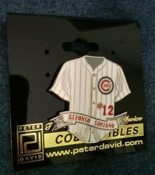 Vintage Mlb Alfonso Soriano Chicago Cubs Team Logo Jersey Collectible Pin