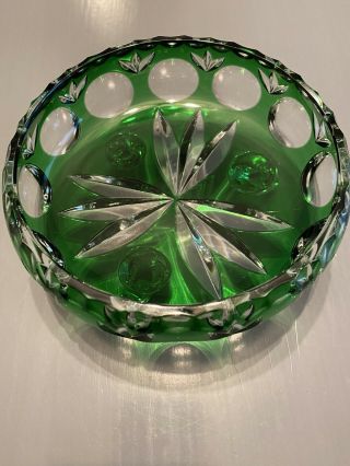 Believed to be Nachtmann Bleikristall crystal - Emerald cut - to - clear footed bowl. 2