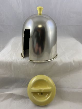 Hall China Yellow Teapot Lid Only With Chrome Insulated Cozy Cover Usa