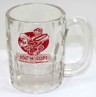 Vintage Dog N Suds Drive - In Glass Root Beer Soda Mug 4 1/4 " Tall