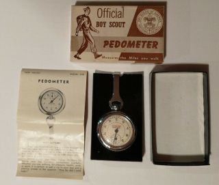 Vintage Official Boy Scout Haven Pedometer Orig.  Box Instructions No.  1192