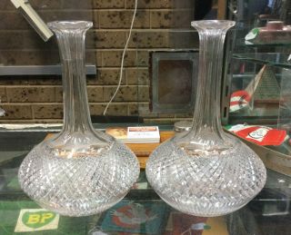 Two X Vintage Glass? Crystal? Decanters No Stoppers