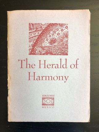 Herald Of Harmony Vintage Metaphysics Esoteric Illustrated Ediciones Sol Mexico