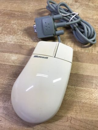 Vintage Microsoft Comfort 2 Button Mouse Pn 55305 Made In Usa 9 Pin Serial.