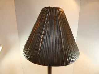 Vintage Brown Rattan Bamboo Lamp Shade Cone Shape Rare Unique 13 " W X 9 " H