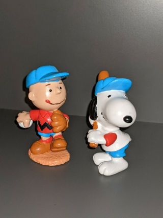 Vintage Peanuts Snoopy Charlie Brown & Snoopy Play Ball Baseball Figures 1958 - 66