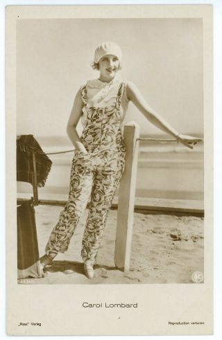 Vintage 1920s Enchanting Carole Lombard German Real Photo Postcard Rppc Unposted