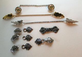 Vintage Sweater Clips Chains And Clasps