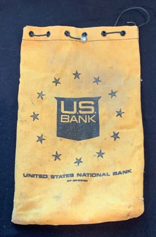 United States National Bank Oregon Cloth Money Coin Bag Us Vintage