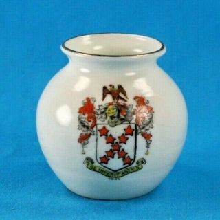 English Porcelain Crested Souvenir - " Goss " - Goss China Vase