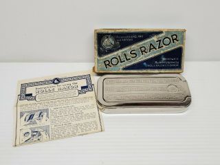 Vintage Rolls Razor Imperial No 2 Safety Razor Kit Blue Box Hone Strop