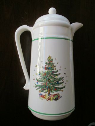 Nikko Happy Holidays 1l Thermal Coffee Pot Server Vacuum Carafe Christmas Tree