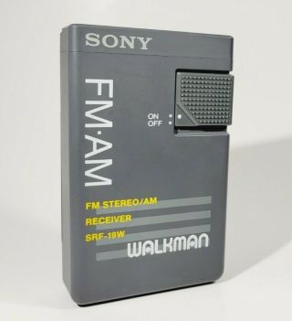 Sony Walkman Srf - 19w Fm / Am Radio Receiver With Belt Clip,  Vgc Vintage