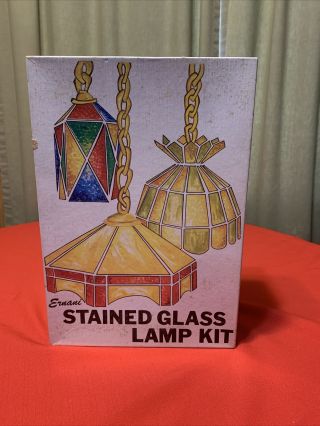 Vtg Ernani Stained Glass Lamp Kit 16 " Carmen 2113 Dyi Nos