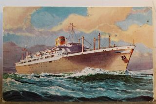 Boat Ship Panama Line Twin Screw Steamships Postcard Old Vintage Card View Post