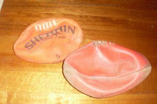 2 Old Shabby Vintage T.  W.  Sherrin Afl/vfl Footballs - Leather & Synthetic