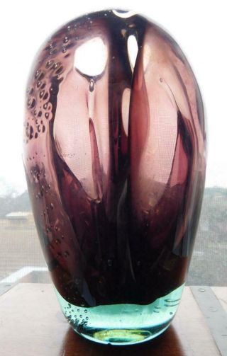 Magic Richard Morrell 1981 Australian Studio Art Glass Vase With 4 Inner Chamber
