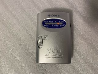 Vintage Sony Walkman Srf - 59 Am/fm Stereo Radio Silver With Belt Clip