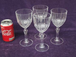Crystal Wine Glasses 4 Set Large Wine Glasses Vintage French 1960s