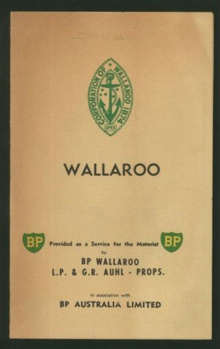 Vintage Township Map Of Wallaroo,  South Australia By Bp Petrol