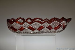 C.  1901 No.  3 Eureka By National Glass Co Ruby Stained Relish Dish