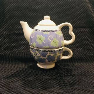 Pfaltzgraff Blue Isle Retired Teapot For One,